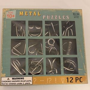 12-Piece Metal Puzzle Brain Teaser Set